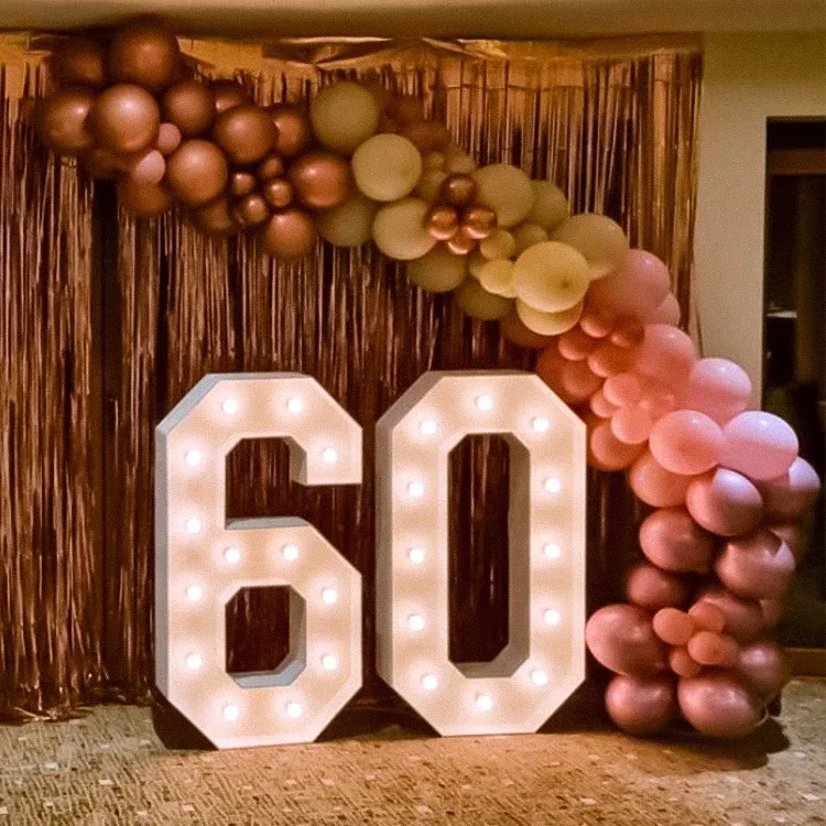 60 birthday marquee numbers