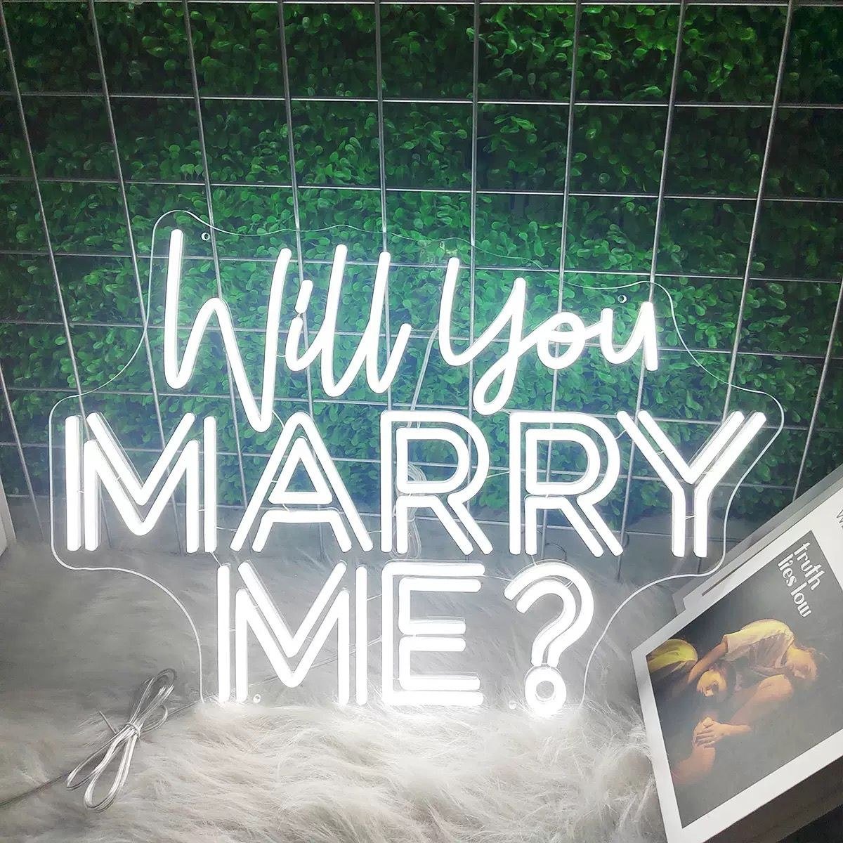 Marry me neon proposal sign