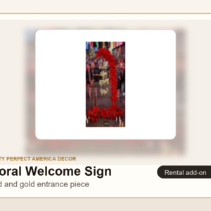 Red & Gold Floral Welcome Sign
