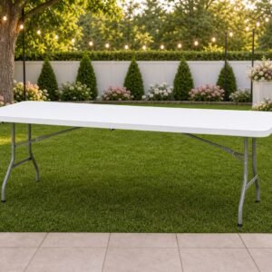 6 foot Banquet Table in garden event setting - Party Perfect America rental