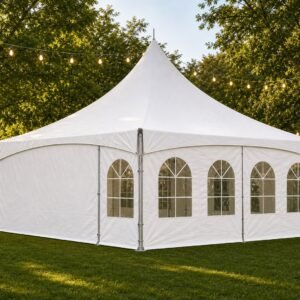 20x20 Tent Sidewall Kit in garden event setting - Party Perfect America rental