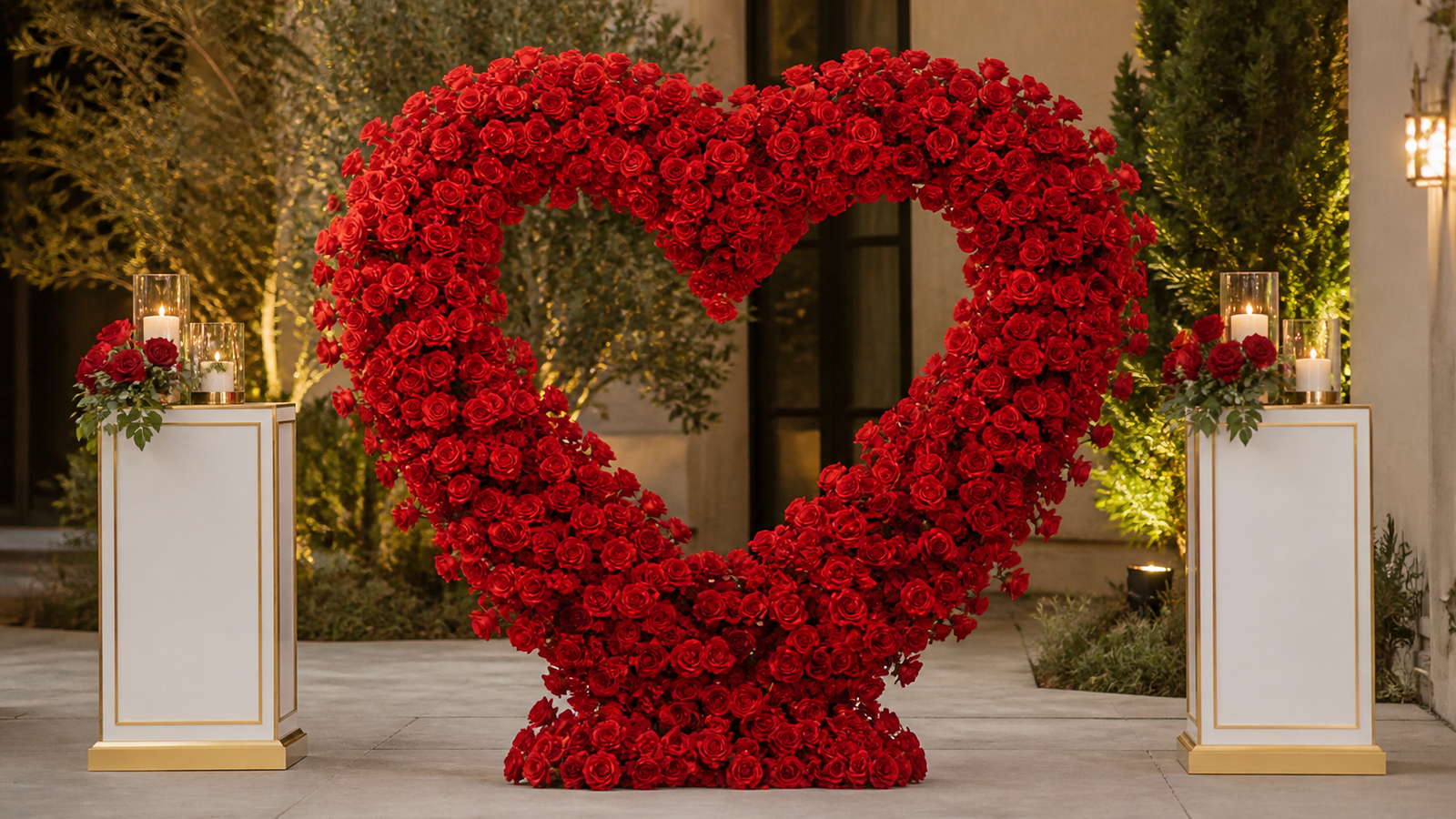 Lighted Heart Arch Backdrop