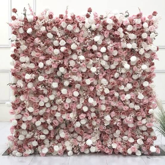 Pink flower wall backdrop