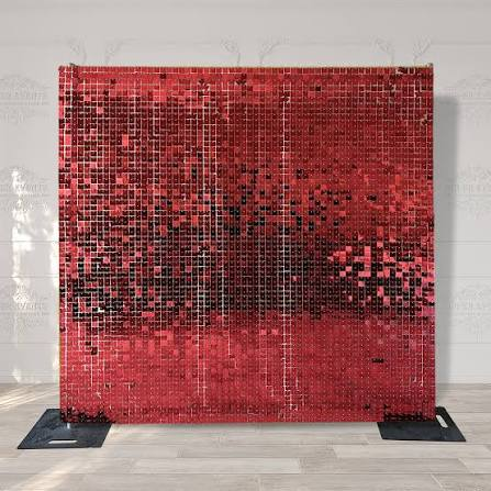 Red glitter shimmer wall backdrop