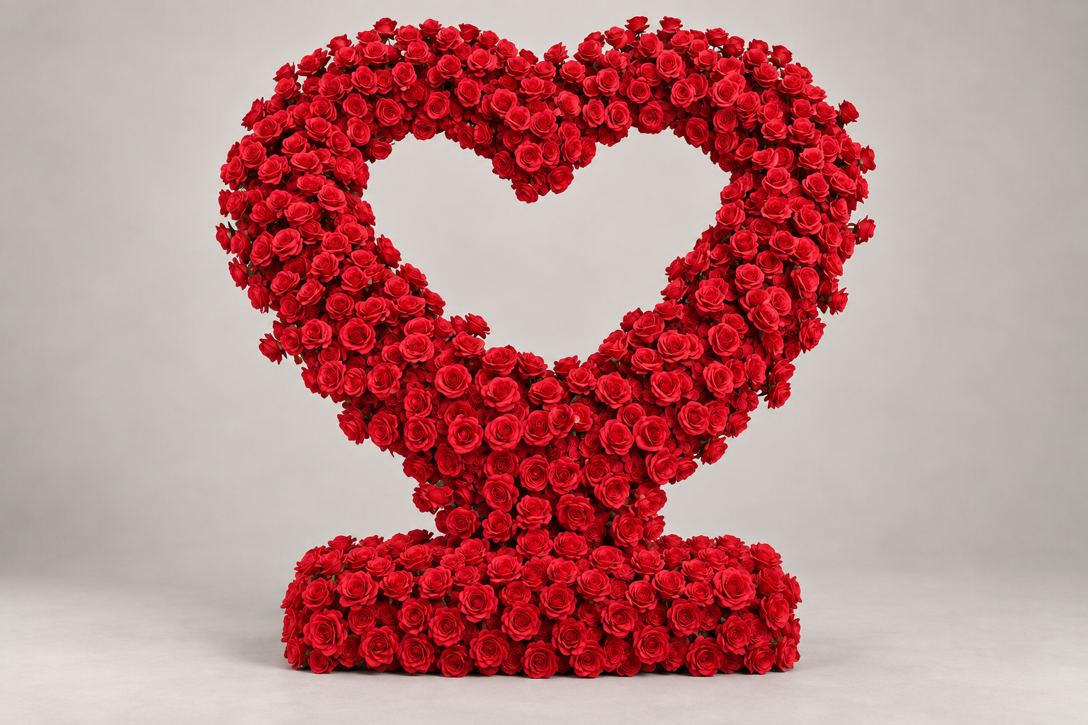 Red rose heart proposal arch